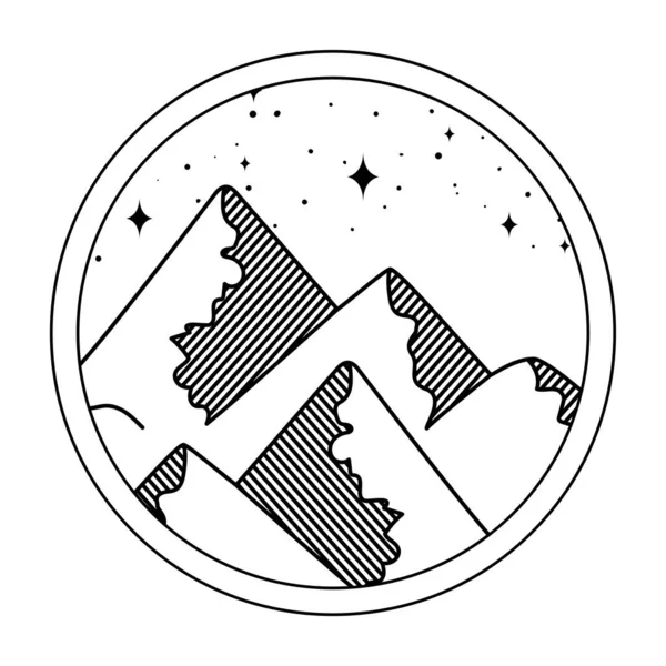 Bergen silhouetten badge — Stockvector