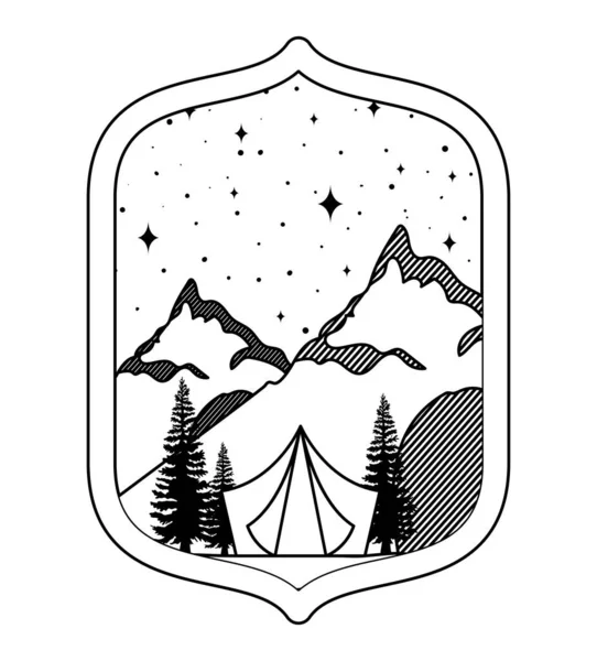 Emblema de silueta de paisaje — Archivo Imágenes Vectoriales