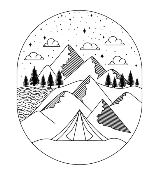 Mignon paysage insigne — Image vectorielle