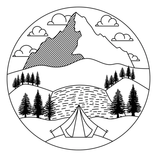 Mooie landschapsbadge — Stockvector