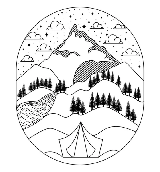 Silueta paisaje lindo — Vector de stock