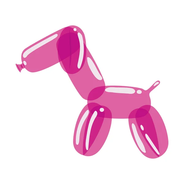 Růžový psí balón — Stockový vektor