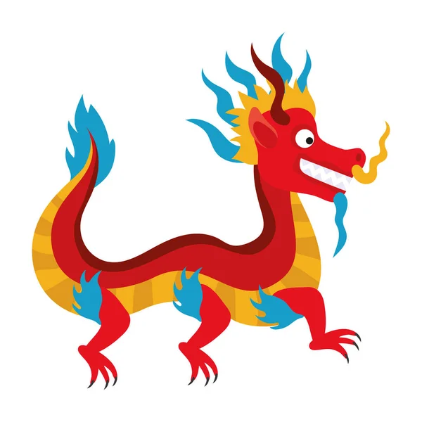 Dragon chinois mythologique — Image vectorielle