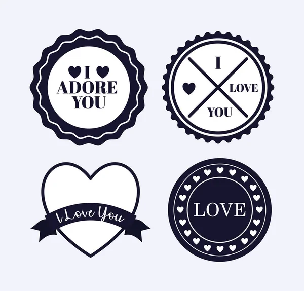 Четыре печати любви — стоковый вектор
