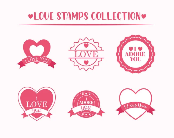 Amor sellos colección — Vector de stock