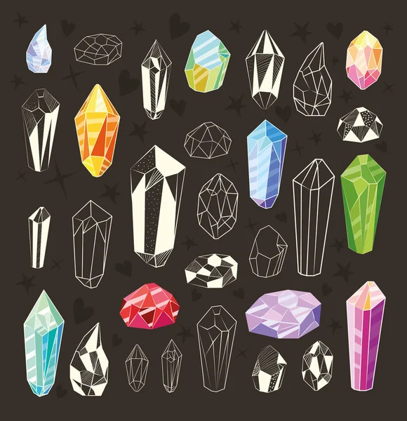 Набір кристалів — стоковий вектор