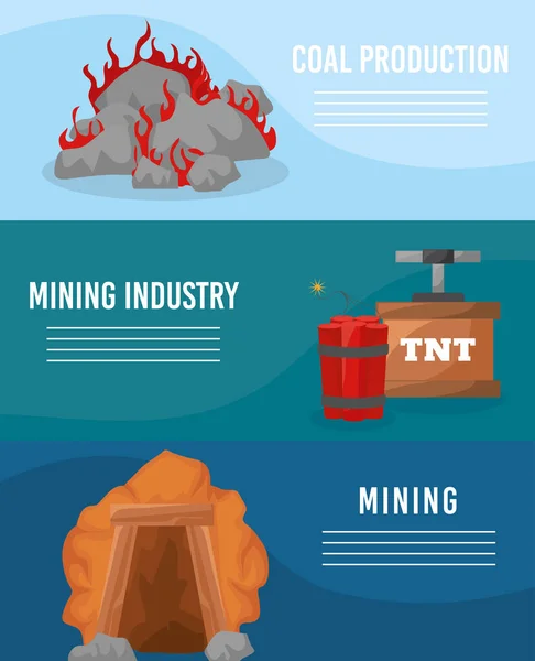鉱業業界のポスター — ストックベクタ