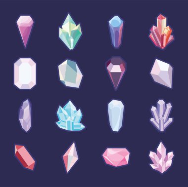 crystals and gems clipart