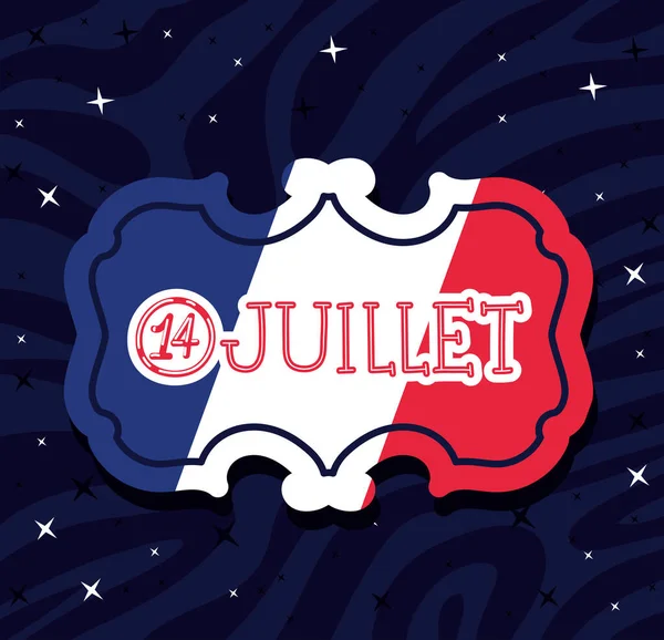 Red 14 juillet Zitat — Stockvektor