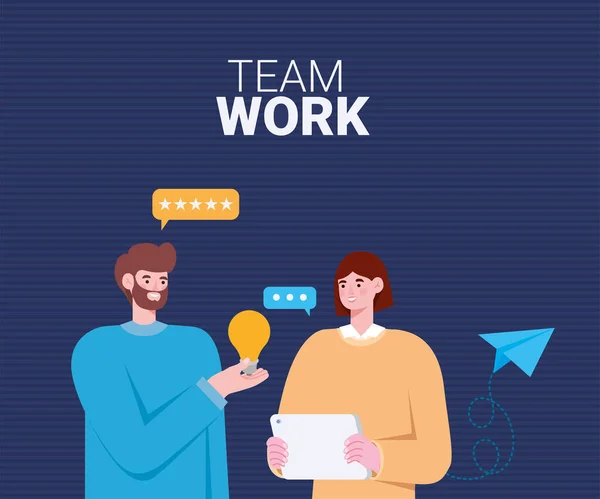 Personnes travaillant ensemble — Image vectorielle