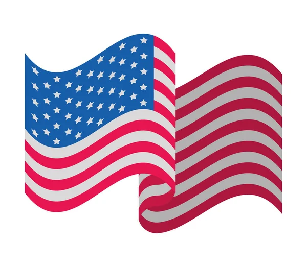 US-Flagge geschwenkt — Stockvektor