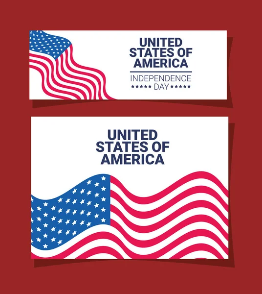 Usa independence cards — Stock Vector