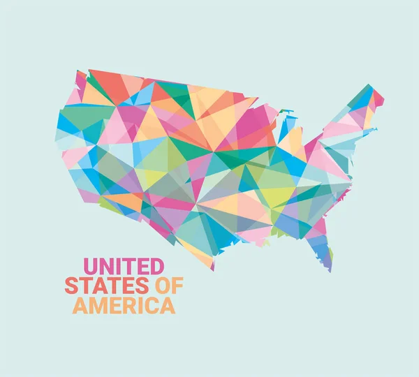 Usa colorful gem map — Stock Vector