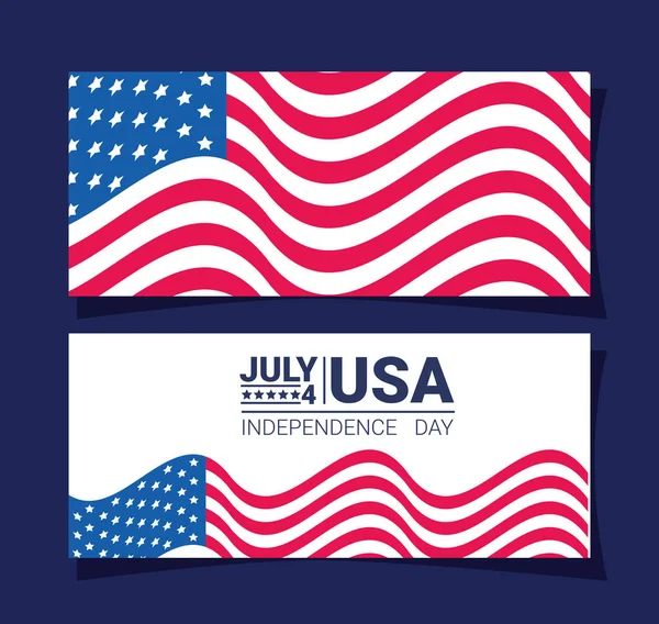 4th july cards — Stock Vector