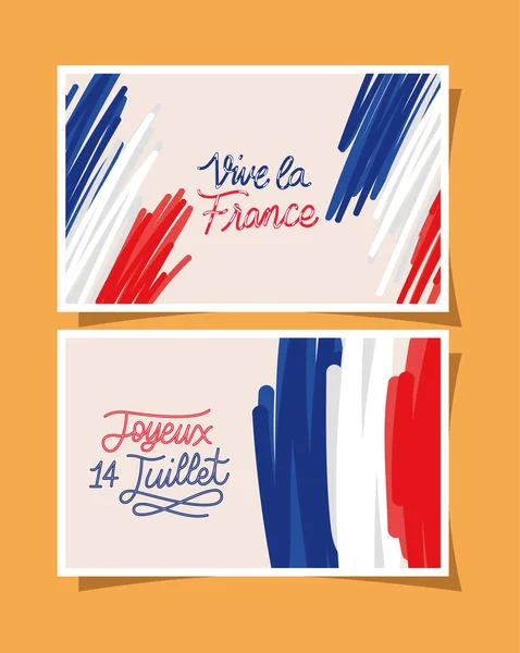 Set van 14 juillet banners — Stockvector