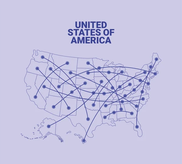 Mapa estados unidos america — Vector de stock