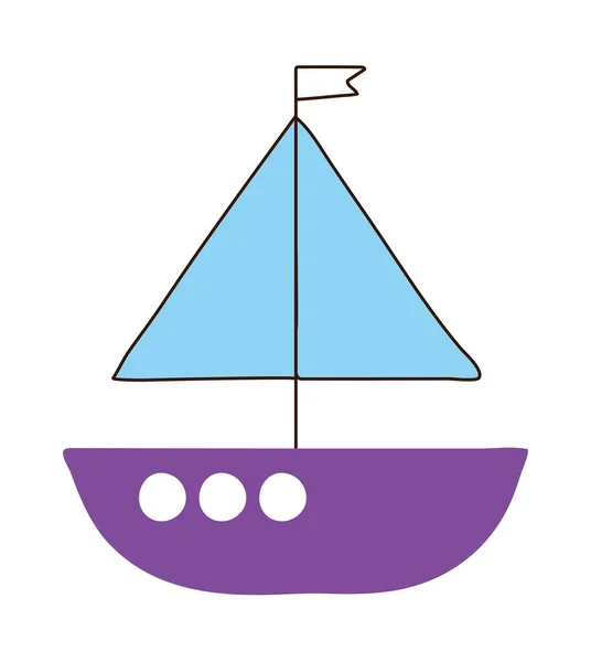 Icône de bateau violet — Image vectorielle