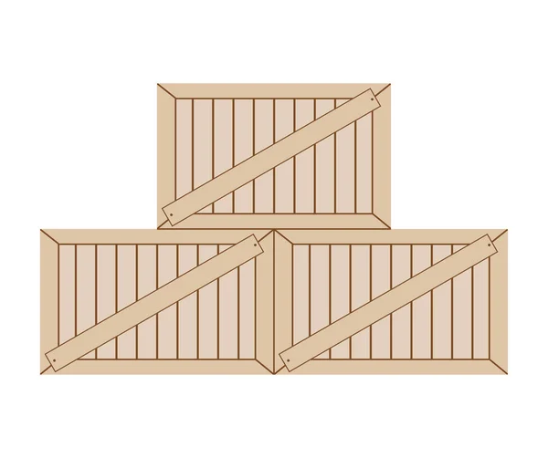 Cajas de embalaje de madera — Vector de stock