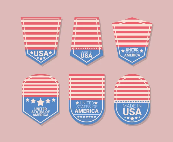 Six usa badges — Stock Vector