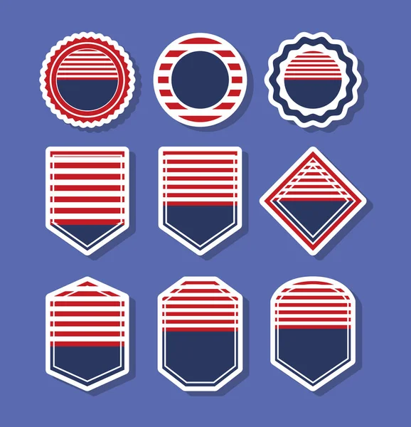 Nove emblemas dos EUA —  Vetores de Stock
