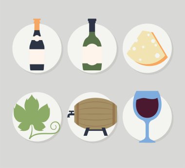 Altı şarap parçası.