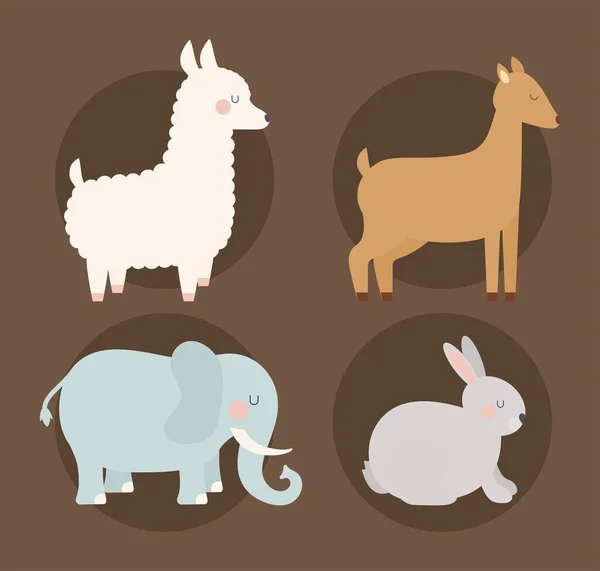 Ilustração de quatro animais — Vetor de Stock