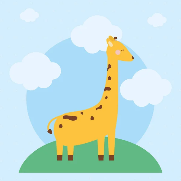 Pretty giraffe icon — Stock Vector