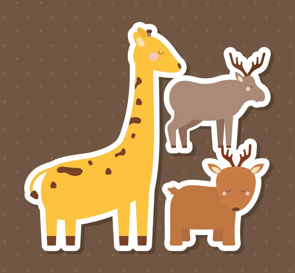 세 동물 을묘 사 한 삽화 — 스톡 벡터