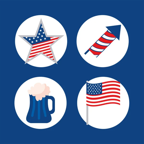EUA conjunto de emblemas — Vetor de Stock