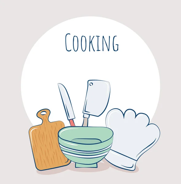 Affiche articles de cuisine — Image vectorielle