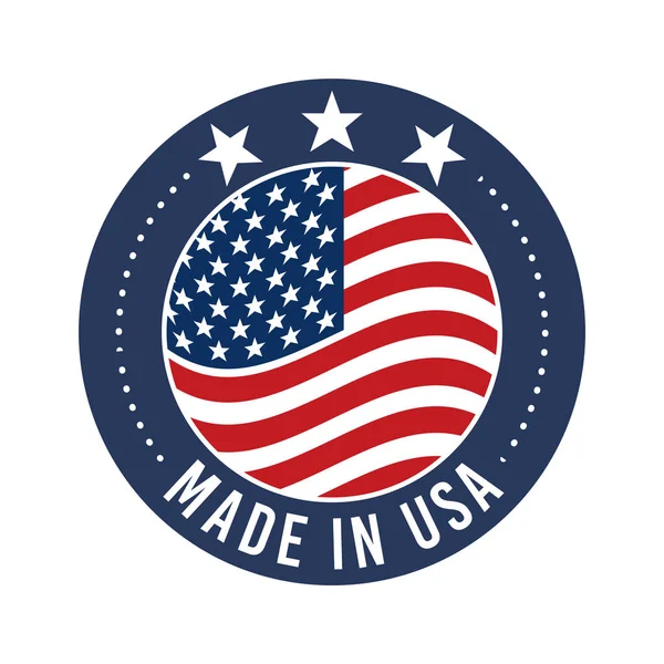 Hecho en insignia de estados unidos — Vector de stock