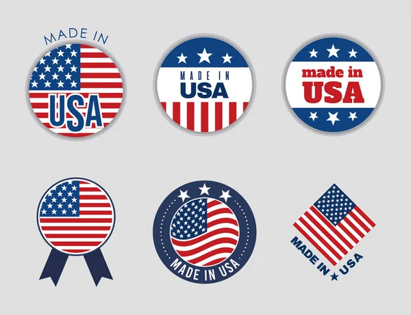 Six usa badges — Stock Vector