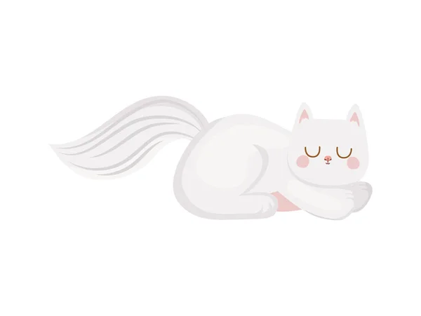 Gatito sonriente blanco — Vector de stock