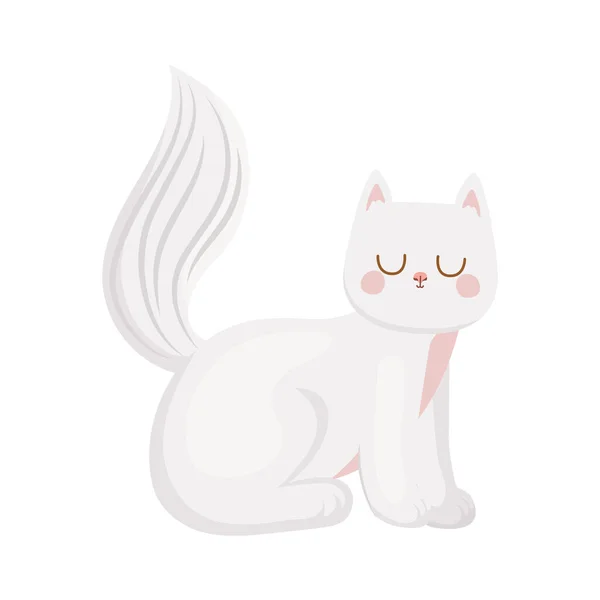 Gato sonriente blanco — Vector de stock