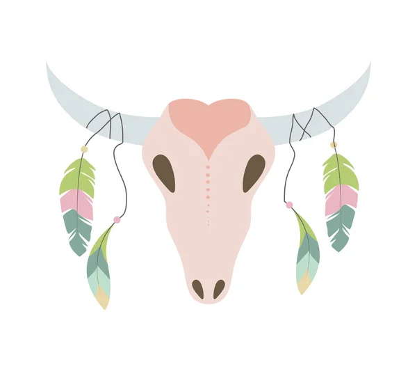Illustration du crâne de bison boho — Image vectorielle