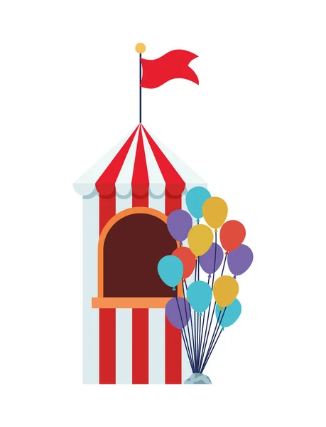 Balloons and tent — Stock Vector