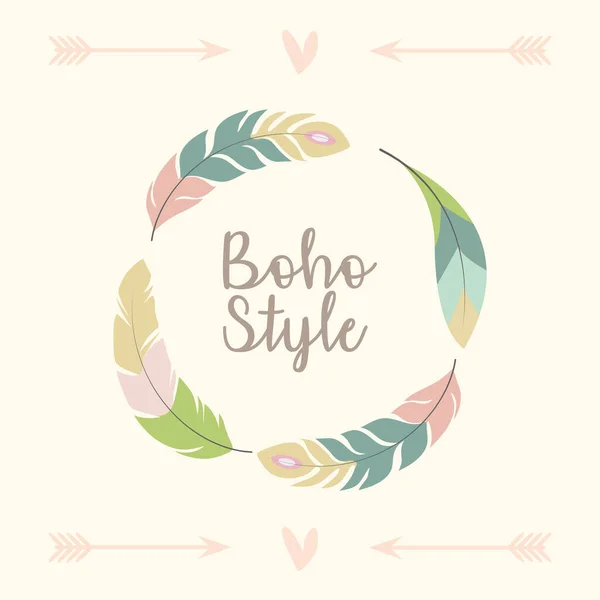 Carte de style boho — Image vectorielle