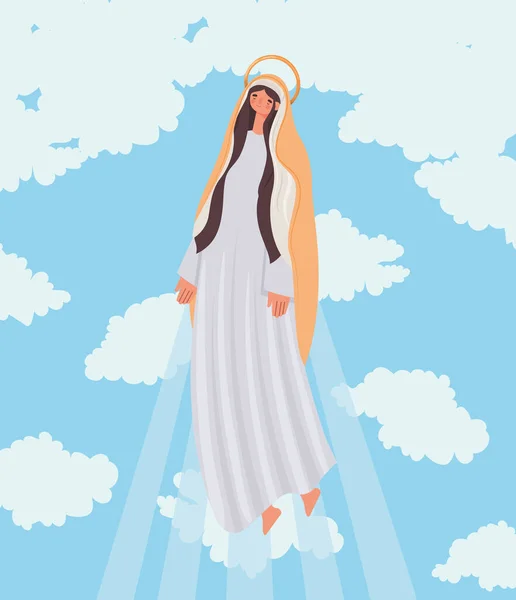 Illustrazione sacra Maria — Vettoriale Stock