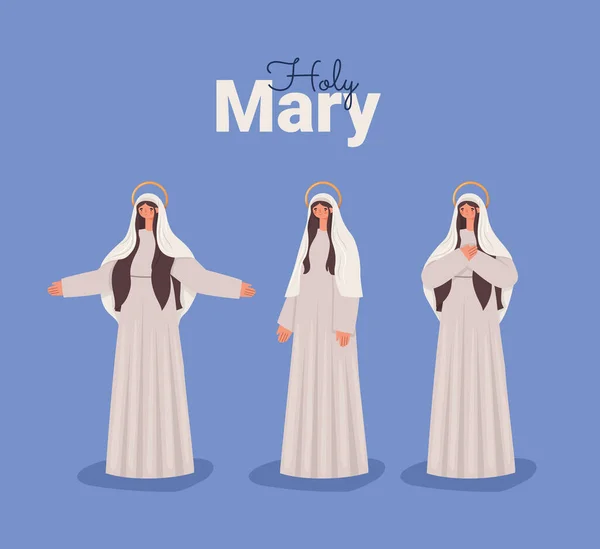 Cartaz sagrado Maria —  Vetores de Stock