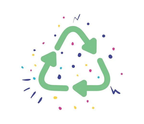 Símbolo de reciclaje verde — Vector de stock