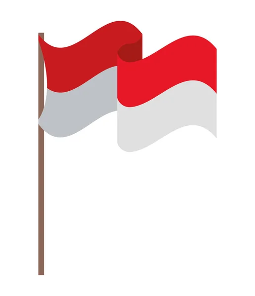 Indonéziai lobogó képviselete — Stock Vector