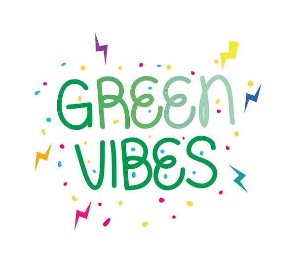 Green vibes label — Stock Vector