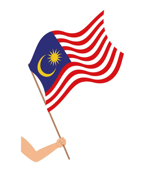 Main avec malaysiaflag — Image vectorielle