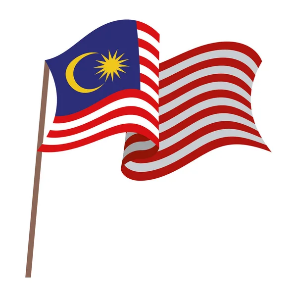Patriotik malaysia flag - Stok Vektor