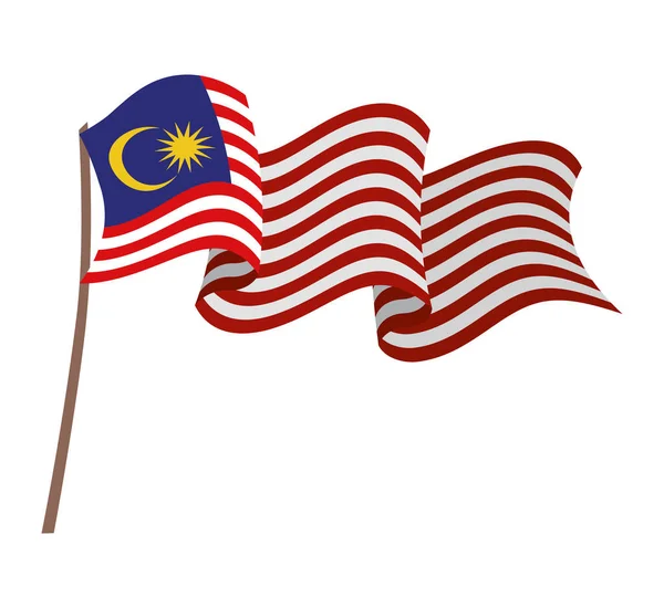 Malajziai lobogó ikonja — Stock Vector