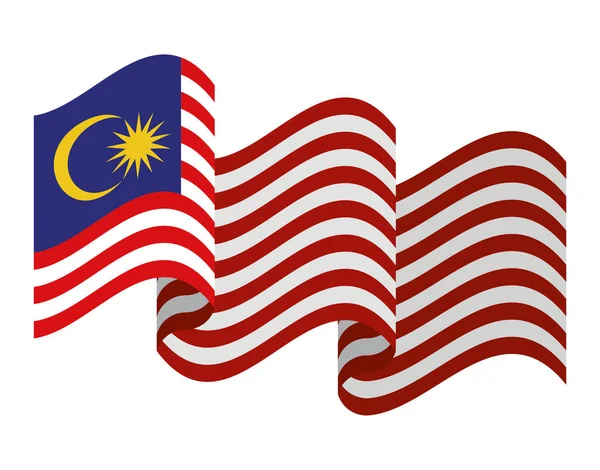 Viftad malaysia flagga illustration — Stock vektor