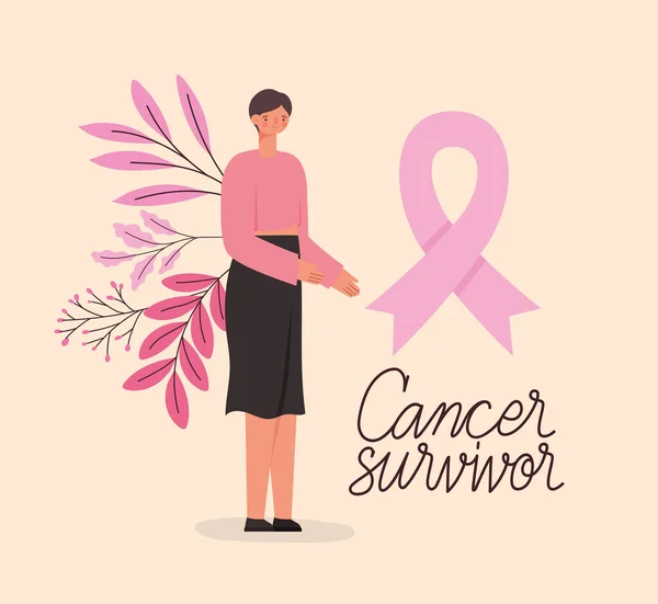 Иллюстрация выживших от рака груди — стоковый вектор