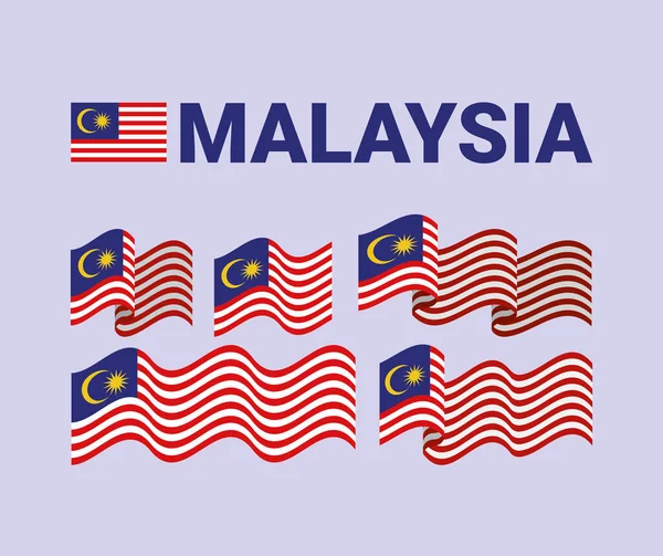 Fünf malaysische Banner — Stockvektor