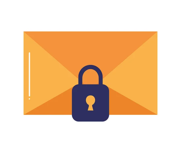 Envelope with padlock — Stock Vector