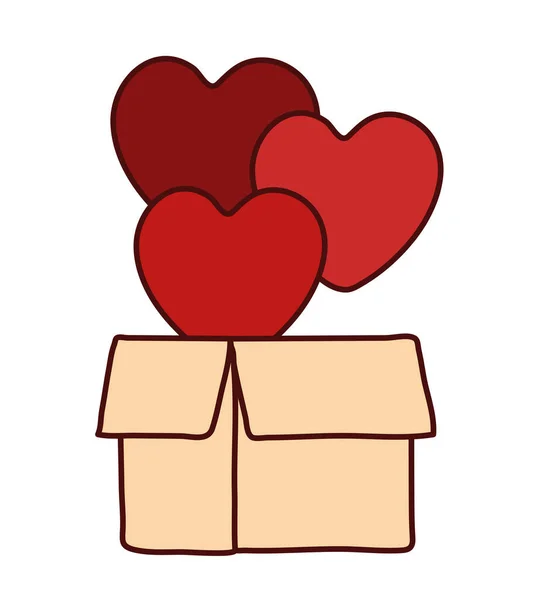 心を持った箱 — ストックベクタ
